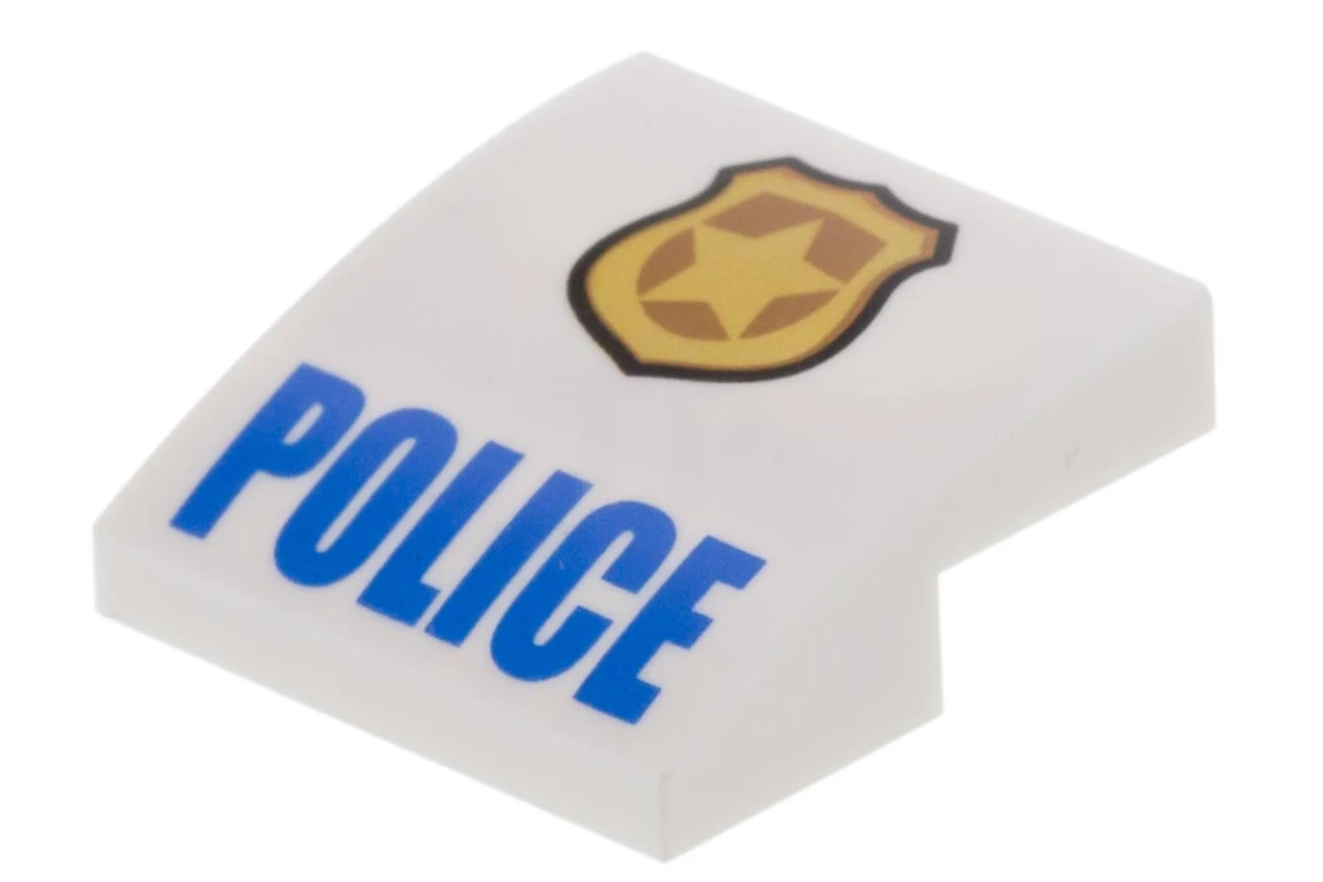 LEGO&reg; 6174872 - 15068pb046a - Slope 2 x 2 x 2/3 Curved with 'POLICE' Pattern