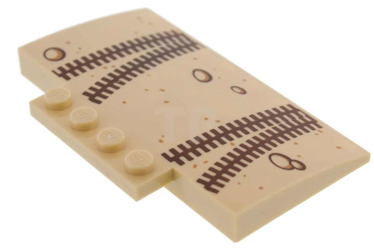 LEGO&reg; 6188890 - 15625pb019 - Pendenza 5 x 8 x 2/3 curvo con 4 borchie e modello Skidmarks