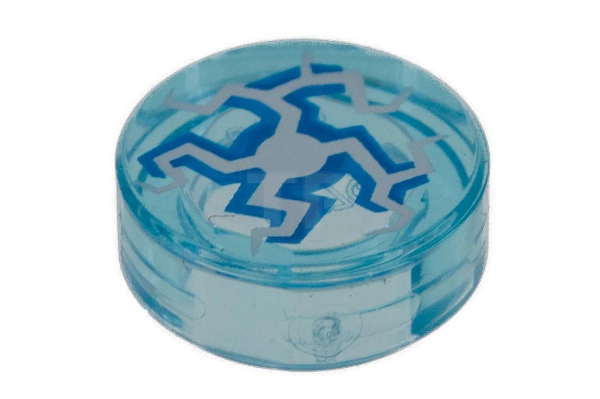 LEGO&reg; 98138pb079 - 6194923 - Tile 1 x 1 Round with Lightning Burst Pattern