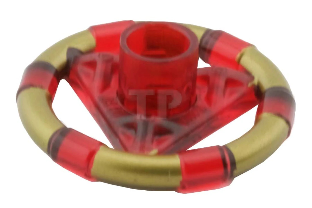 LEGO&reg; 4565199 - 87748pb03 - Ring met middelste driehoek met gouden banden en haaienpatroon (Atlantis Schatkist Sleutel)