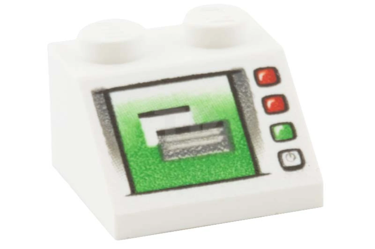 LEGO&reg; 4195657 - 3039pb042 - Pente 2 x 2 - 45° avec motif d'écran d'ordinateur.