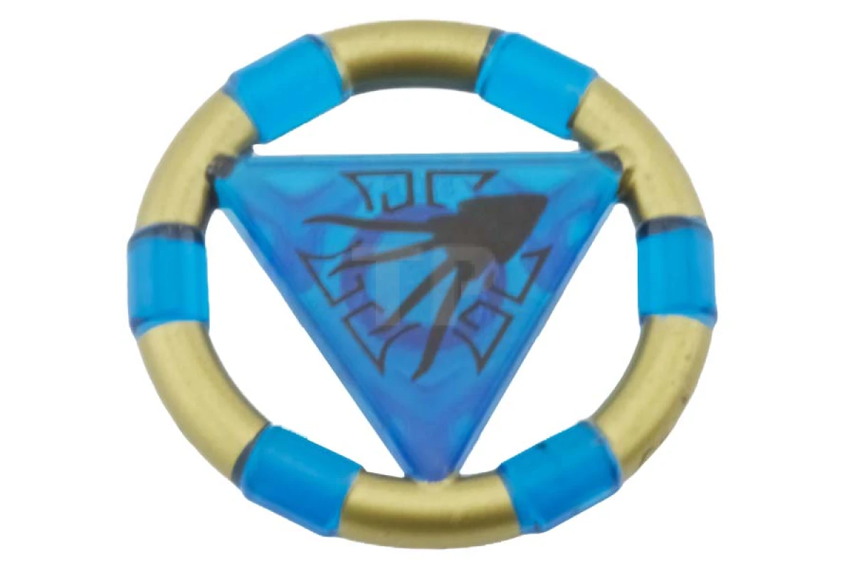 LEGO&reg; 4570660 - 87748pb04 - Ring met middelste driehoek met gouden banden en inktvispatroon (Atlantis Schatkist Sleutel)