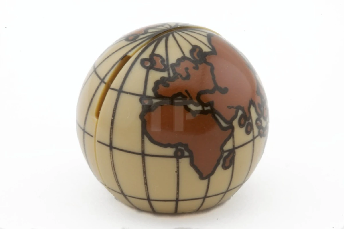 LEGO&reg; 6018885 - 61287pb002 - Cylinder Hemisphere 2 x 2 with Cutout with Europe, Africa, Asia, Australia Globe Pattern