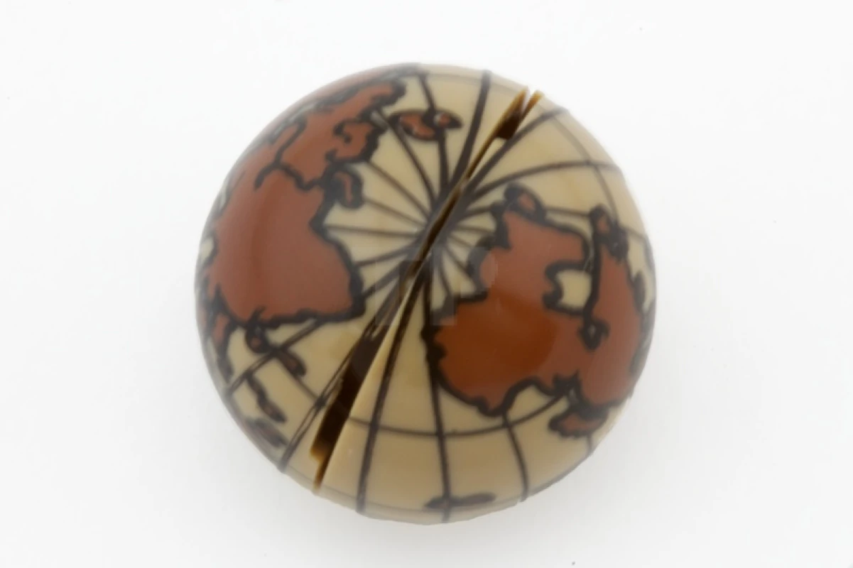 LEGO&reg; 6018885 - 61287pb002 - Cylinder Hemisphere 2 x 2 with Cutout with Europe, Africa, Asia, Australia Globe Pattern