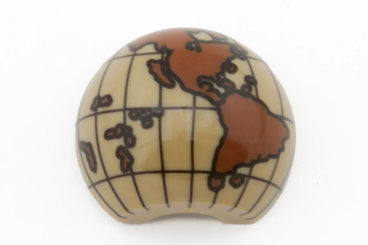 LEGO&reg; 6018830 - 61287pb001 - Cylinder Hemisphere 2 x 2 with Cutout with the Americas and South Pacific Globe Pattern