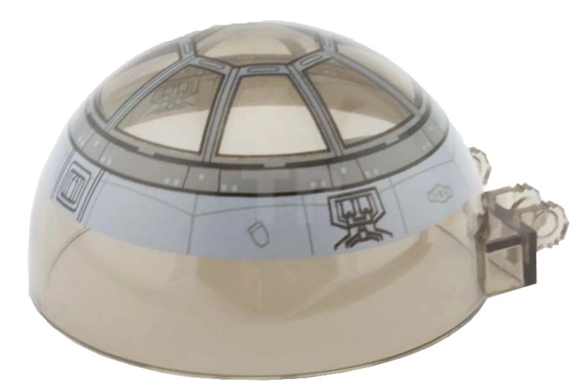 LEGO&reg; 4656678 - 50747pb06 - Windscreen 6 x 6 x 3 Canopy Half Sphere with Dual 2 Fingers and Tie-Fighter Pattern