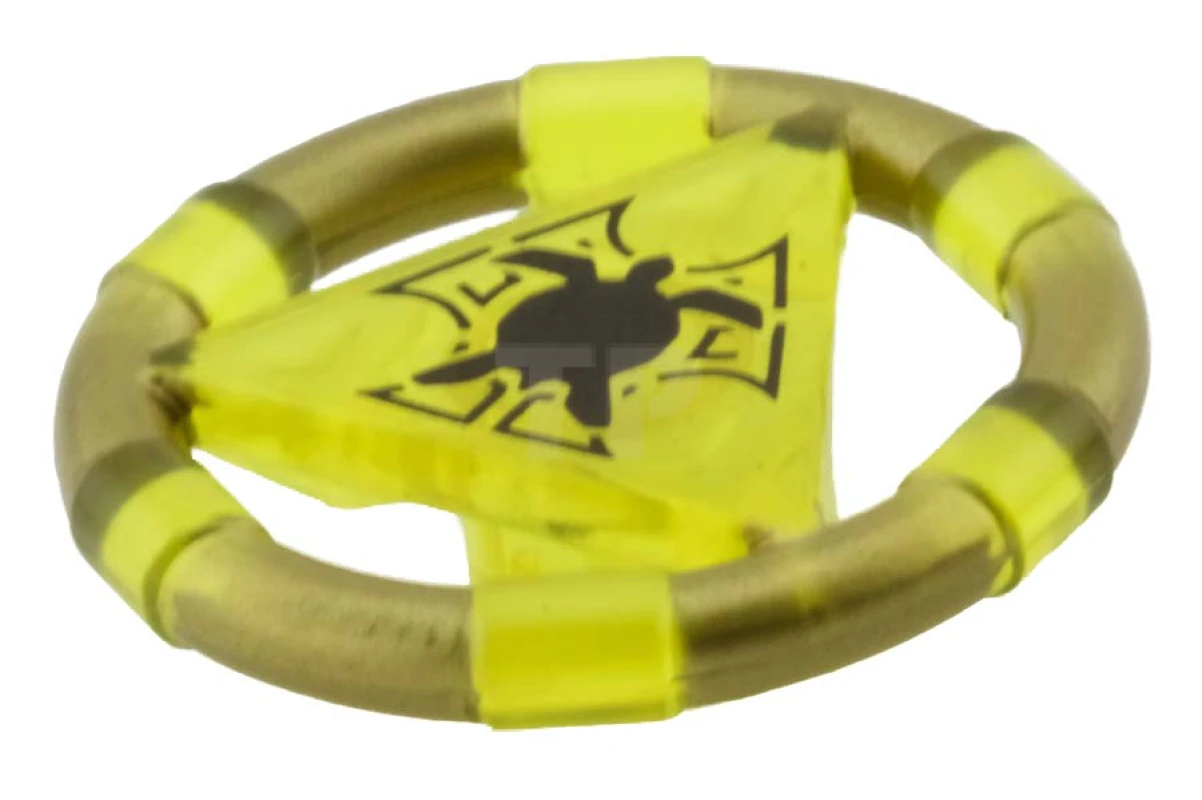 LEGO&reg; 4570662 - 87748pb02 - Ring with Center Triangle with Gold Bands and Turtle Pattern (Atlantis Treasure Key)