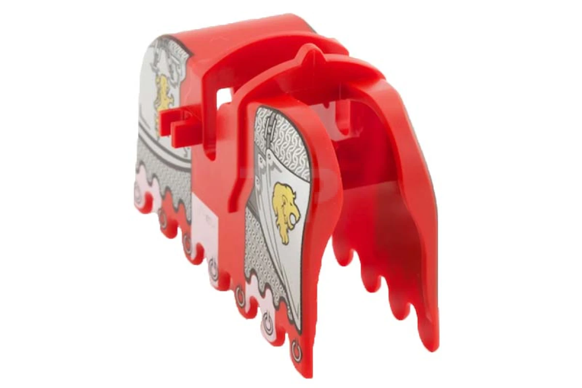 LEGO&reg; 6021514 - 2490pb08 - Horse Barding, Ruffled Edge with Gold Lions and Silver Plate Armor Pattern