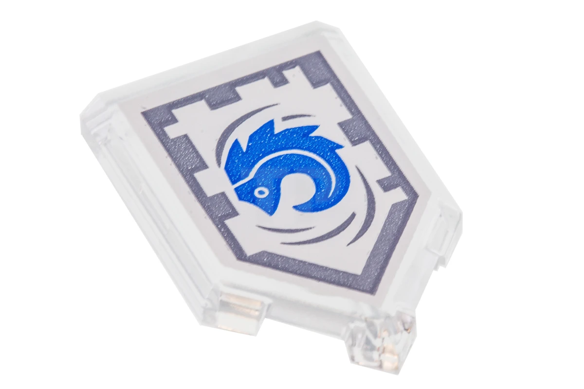 LEGO&reg;  - 22385pb138 - Tile 2 x 3 Pentagonal with Nexo Power Shield Pattern