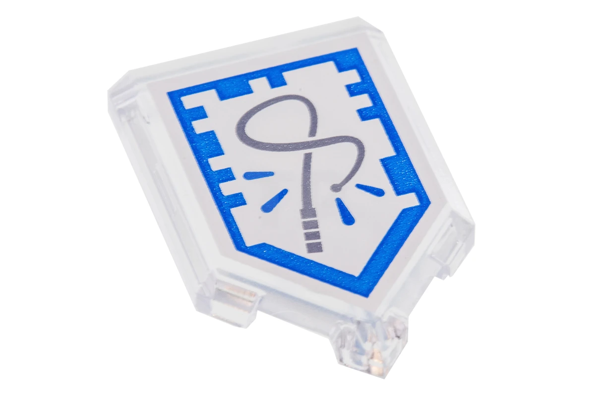 LEGO&reg;  - 22385pb133 - Carreau 2 x 3 pentagonal avec motif de bouclier de puissance Nexo.