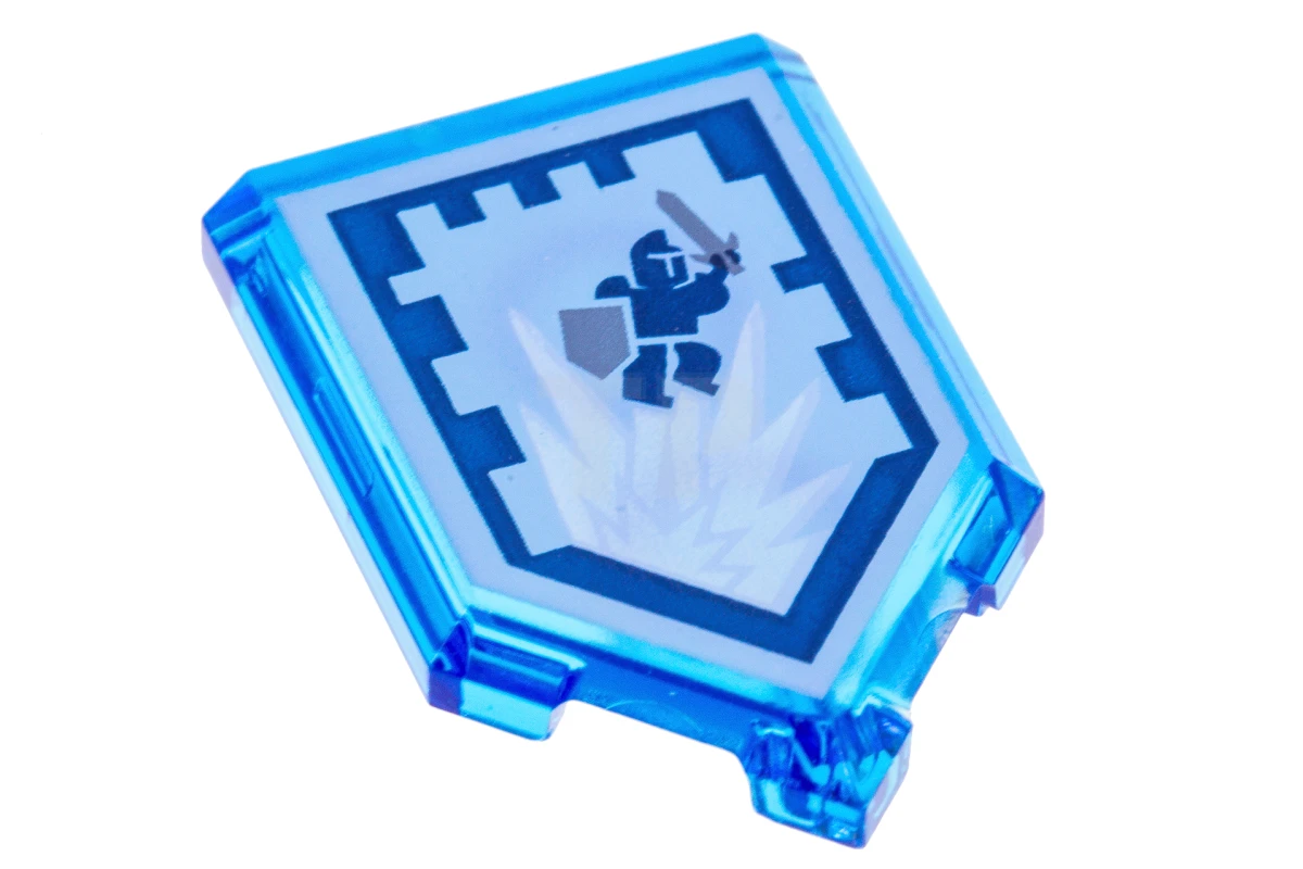 LEGO&reg;  - 22385pb125 - Carreau 2 x 3 pentagonal avec motif de bouclier de puissance Nexo.