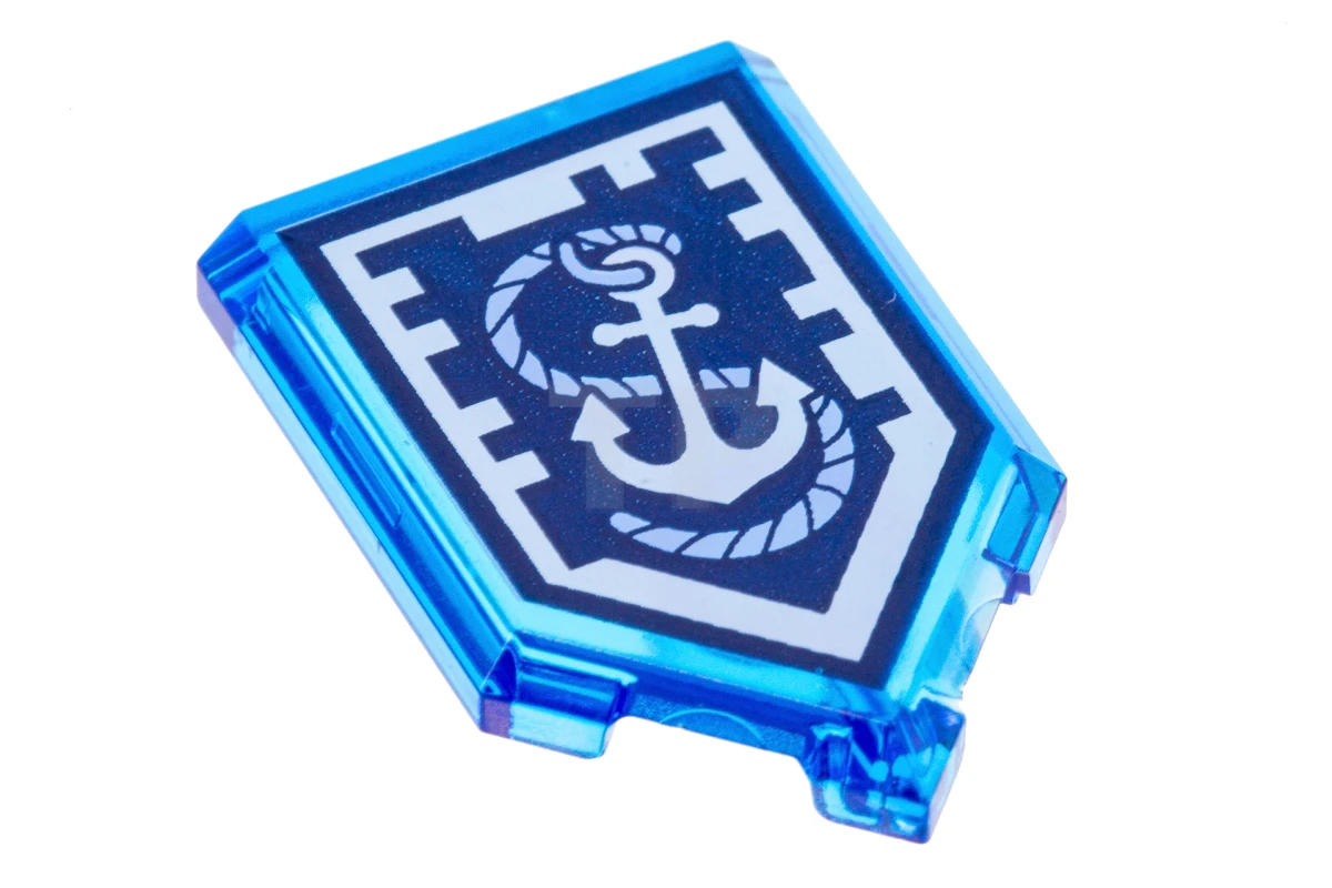 LEGO&reg;  - 22385pb123 - Carreau 2 x 3 pentagonal avec motif de bouclier de puissance Nexo.