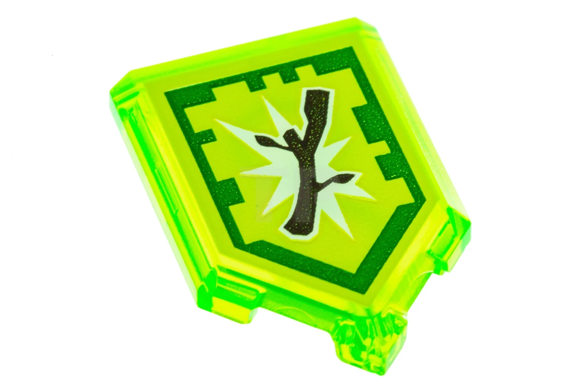 LEGO&reg;  - 22385pb130 - Carreau 2 x 3 pentagonal avec motif de bouclier de puissance Nexo.