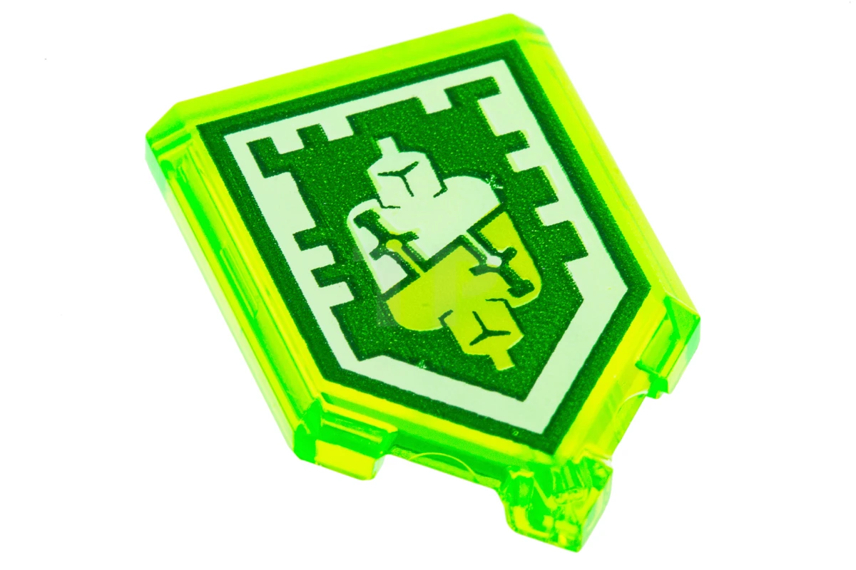 LEGO&reg;  - 22385pb129 - Tile 2 x 3 Pentagonal with Nexo Power Shield Pattern