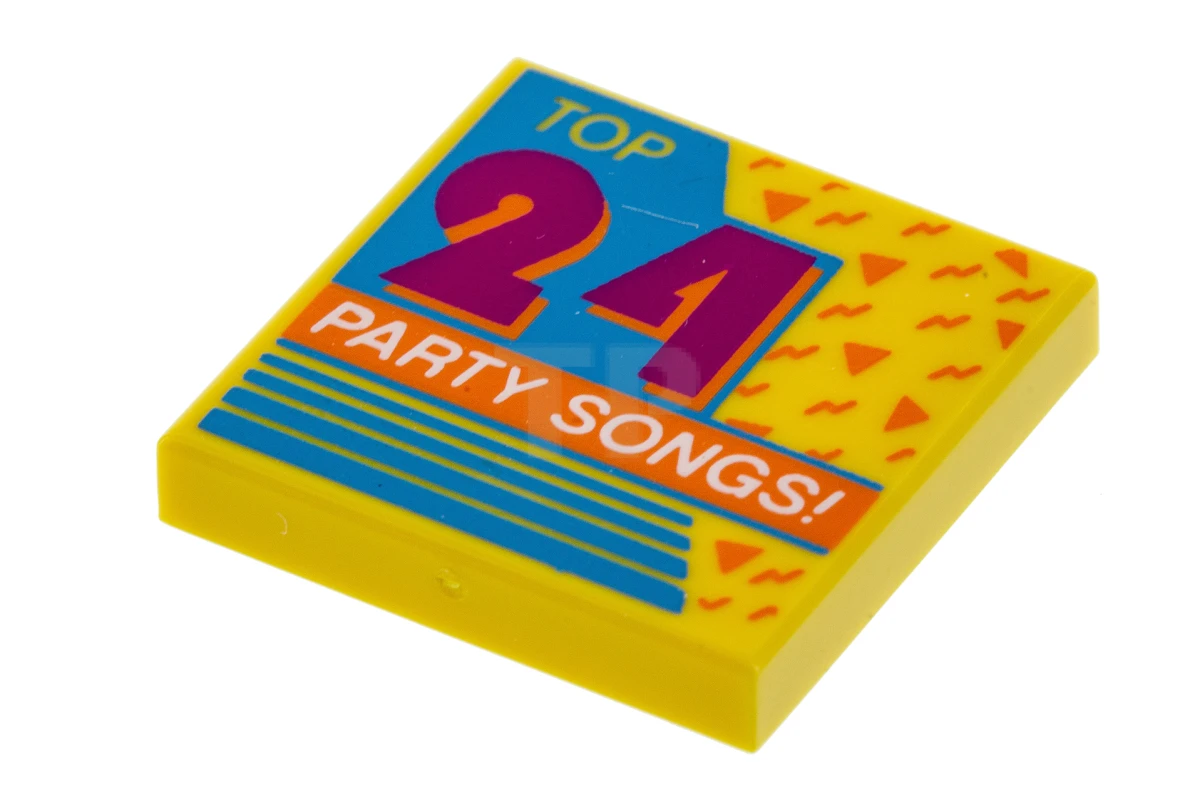LEGO&reg; 6218698 - 3068pb1137 - Tile 2 x 2 with 'Top 24 Party Songs!' Album Cover Pattern