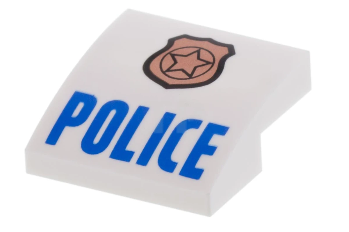 LEGO&reg;  - 15068pb046c - Slope 2 x 2 x 2/3 Curved with 'POLICE' Pattern
