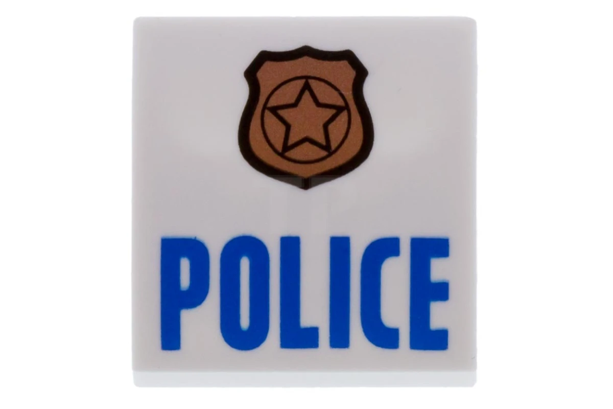 LEGO&reg;  - 15068pb046c - Slope 2 x 2 x 2/3 Curved with 'POLICE' Pattern