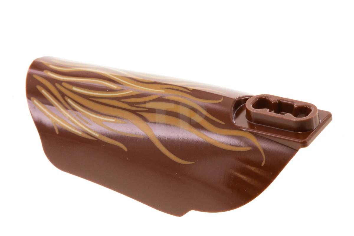 LEGO&reg; 6195458 - 26831pb02 - Large Figure Armor, Arm / Leg Cover with Ball Joint Socket and 2 Holes with Medium Dark Flesh Fur Pattern