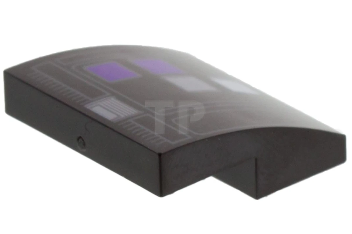 LEGO&reg; 6195345 - 15068pb128 - Pente 2 x 2 x 2/3 courbée avec motif de carrés.