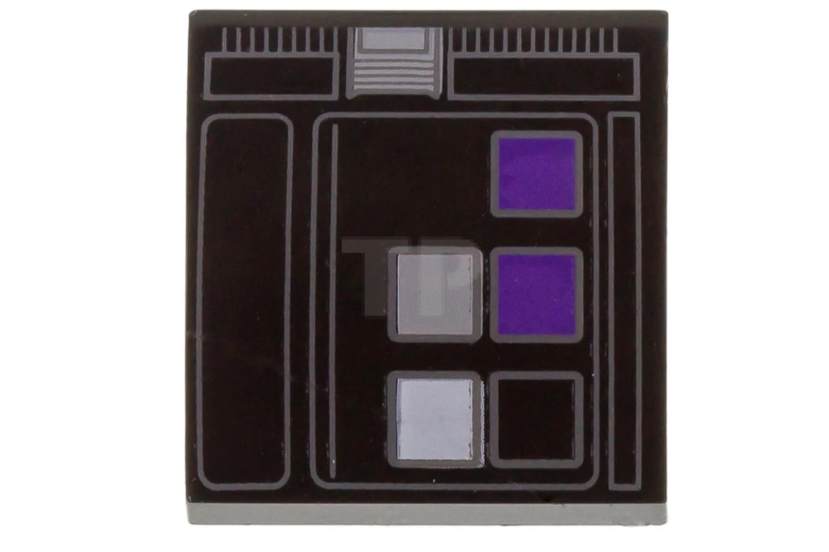 LEGO&reg; 6195345 - 15068pb128 - Pente 2 x 2 x 2/3 courbée avec motif de carrés.