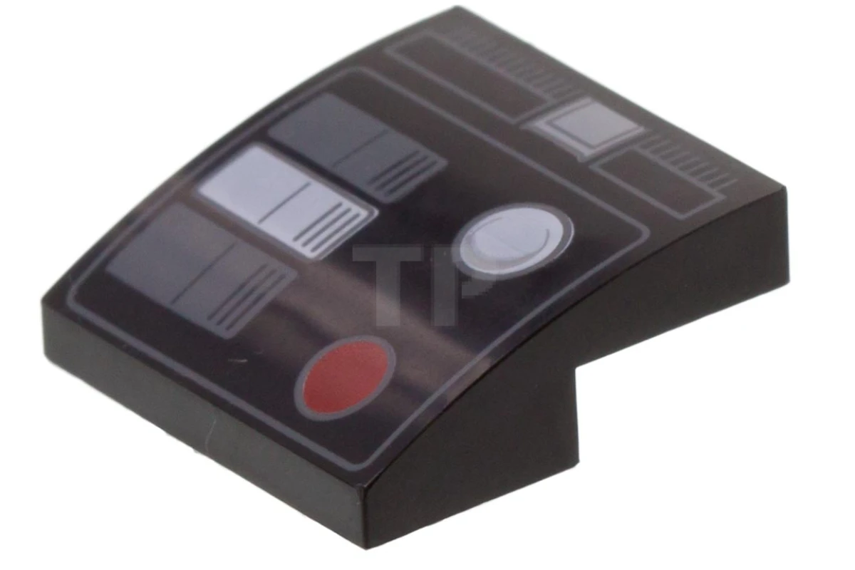 LEGO&reg; 6195344 - 15068pb129 - Pente 2 x 2 x 2/3 courbée avec motif de carrés.