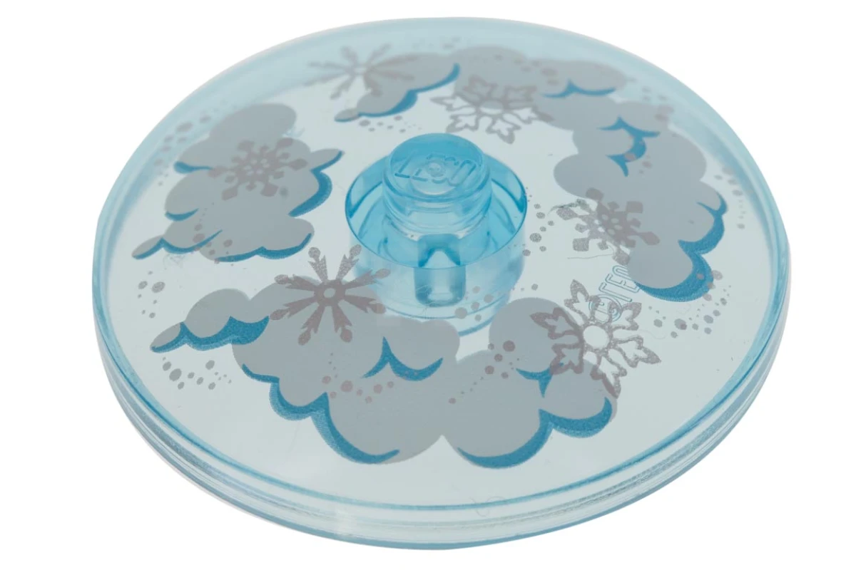 LEGO&reg; 6214639 - 3960pb045 - Dish 4 x 4 Inverted with Snowflakes Pattern