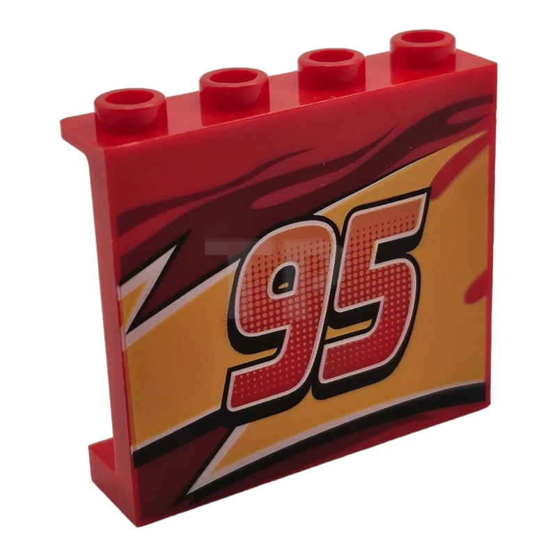 LEGO&reg; 6194223 - 60581pb089L - Panel 1 x 4 x 3 with Side Supports and Flames and '95' Pattern (Left)