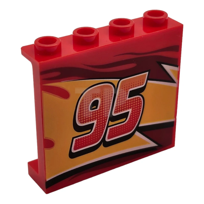 LEGO&reg; 60581pb089R - 6191996 - Panel 1 x 4 x 3 with Side Supports and Flames and '95' Pattern (Right)