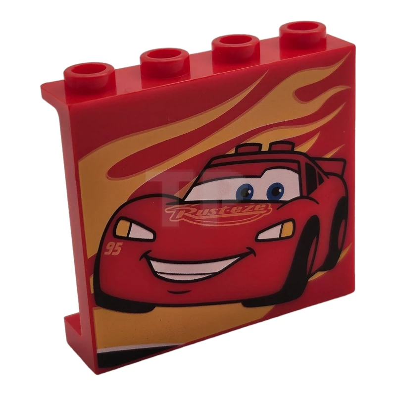 LEGO&reg; 60581pb090L - 6194209 - Panel 1 x 4 x 3 with Side Supports and Lightning McQueen Pattern (Left)