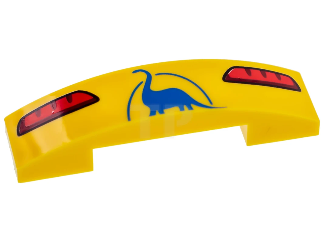 LEGO&reg; 6194972 - 93273pb081 - Slope Curved 4 x 1 - Double with Taillights and Dinosaur Pattern