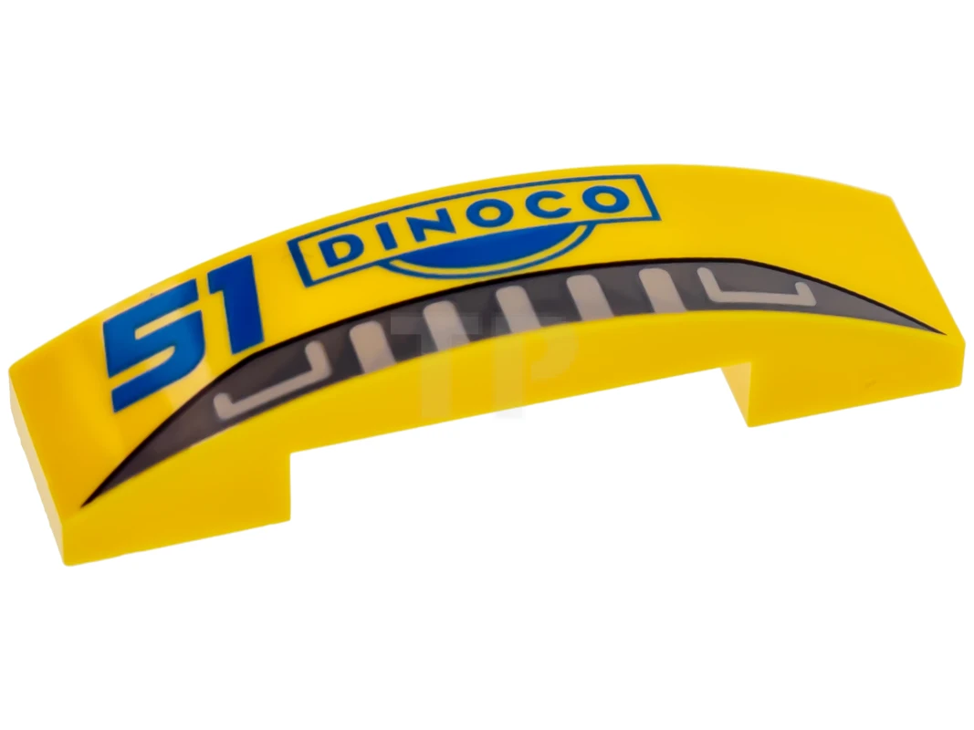 LEGO&reg; 6194966 - 93273pb082 - Dakpan gebogen 4 x 1 - Dubbel met 'DINOCO' patroon