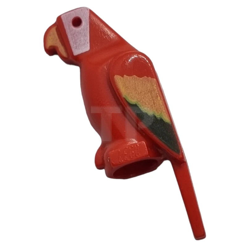 LEGO&reg; 81376 - 2546p01 - Oiseau, perroquet avec des plumes vertes et jaunes, un visage blanc et un motif de bec jaune