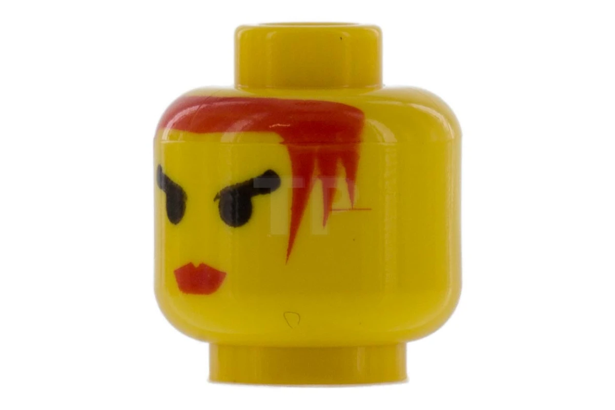 LEGO&reg;  - 3626bpx69 - Head Minifig with Red Hair and Angry Eyes Pattern