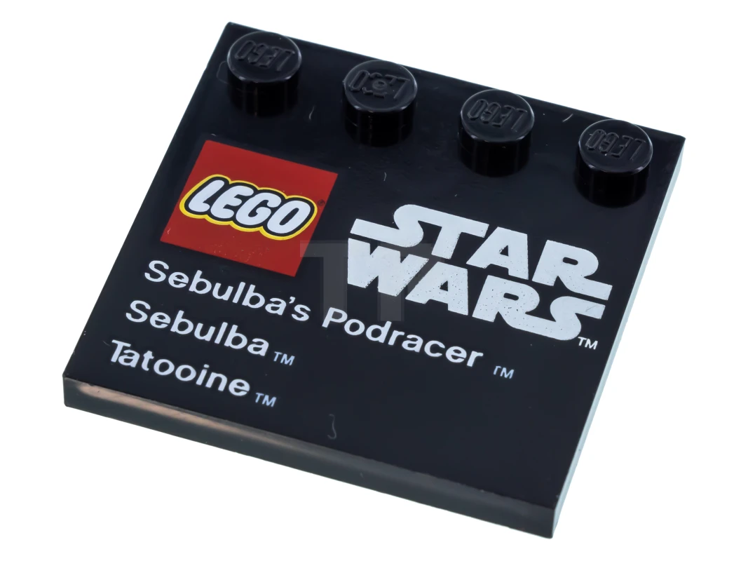 LEGO&reg; 6022423 - 6179pb040 - Tile 4 x 4 with Studs on Edge with Lego Star Wars Logo