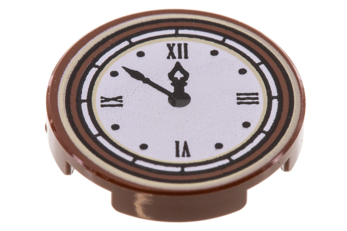 LEGO&reg; 6157942 - 14769pb133 - Fliese 2 x 2 Rund mit unterem O und Uhr-Muster