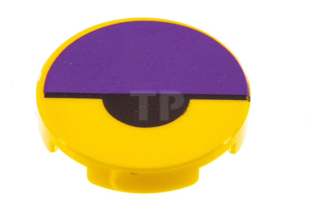 LEGO&reg; 6195259 - 14769pb199 - Tile 2 x 2 Round with Bottom O and Octi Eye Pattern