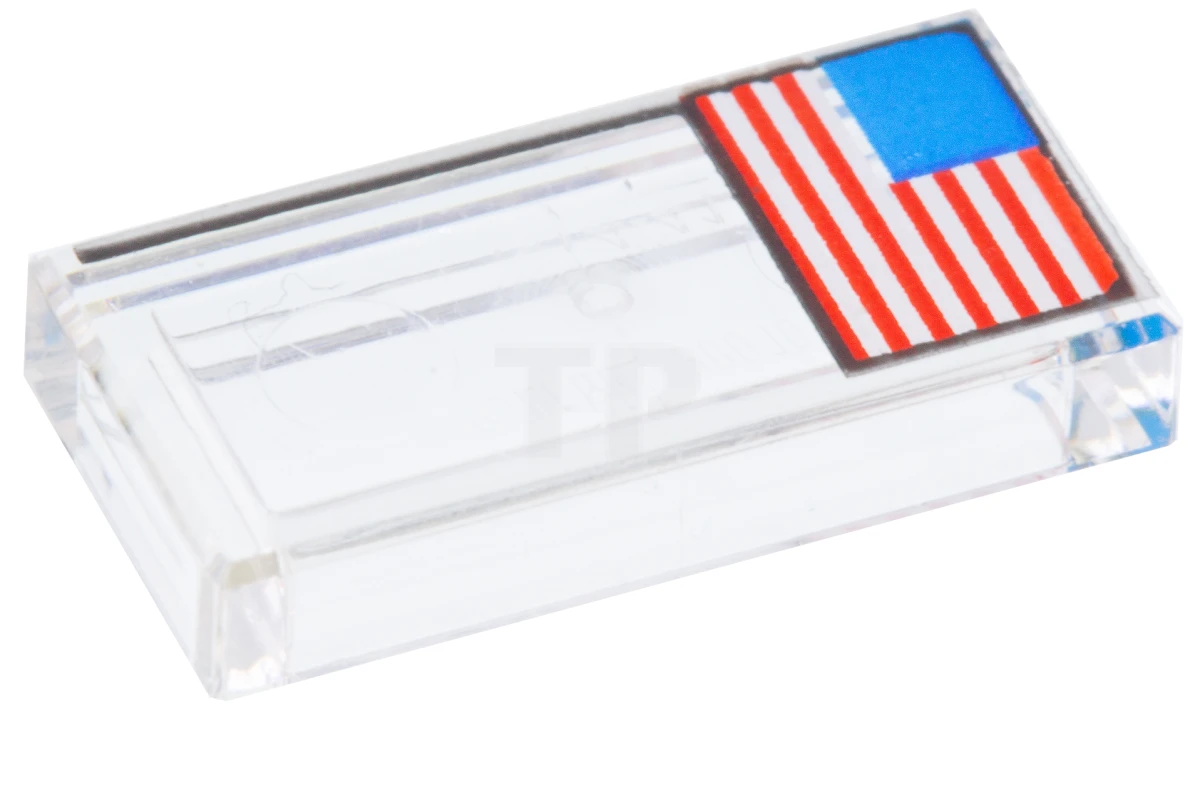 LEGO&reg; 6342720 - 3069pb0587 - Baldosa 1 x 2 con diseño de bandera americana