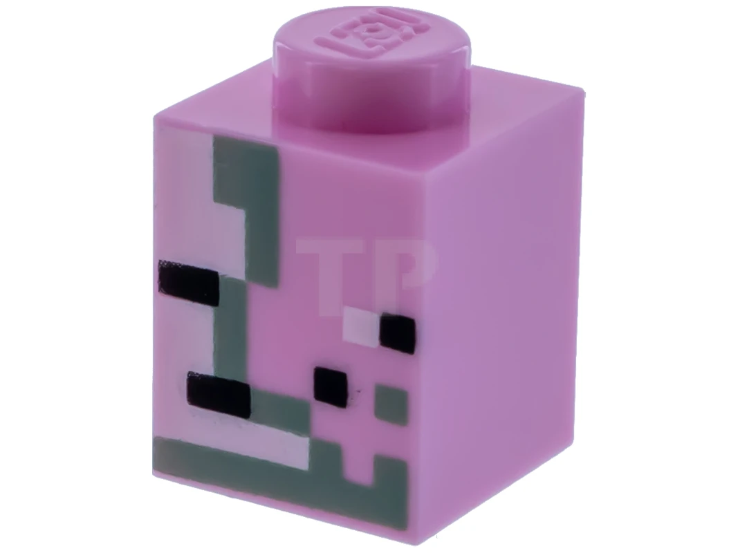 LEGO&reg; 6065604 - 3005pb019 - Brick 1 x 1 with Pixelated Zombie Pigman Face Pattern