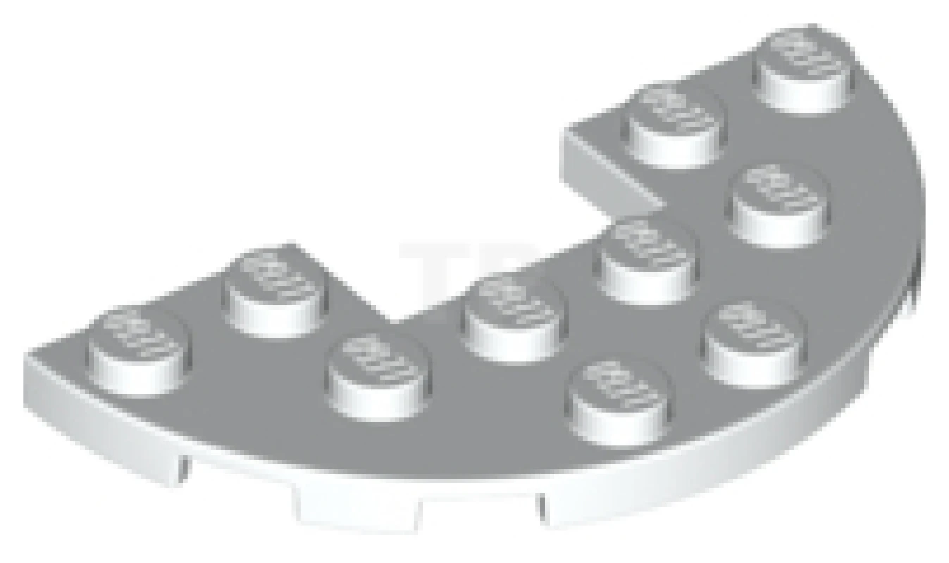 LEGO&reg; 6192352 - 18646 - Plate 3 x 6 Half Round with 1 x 2 Cutout