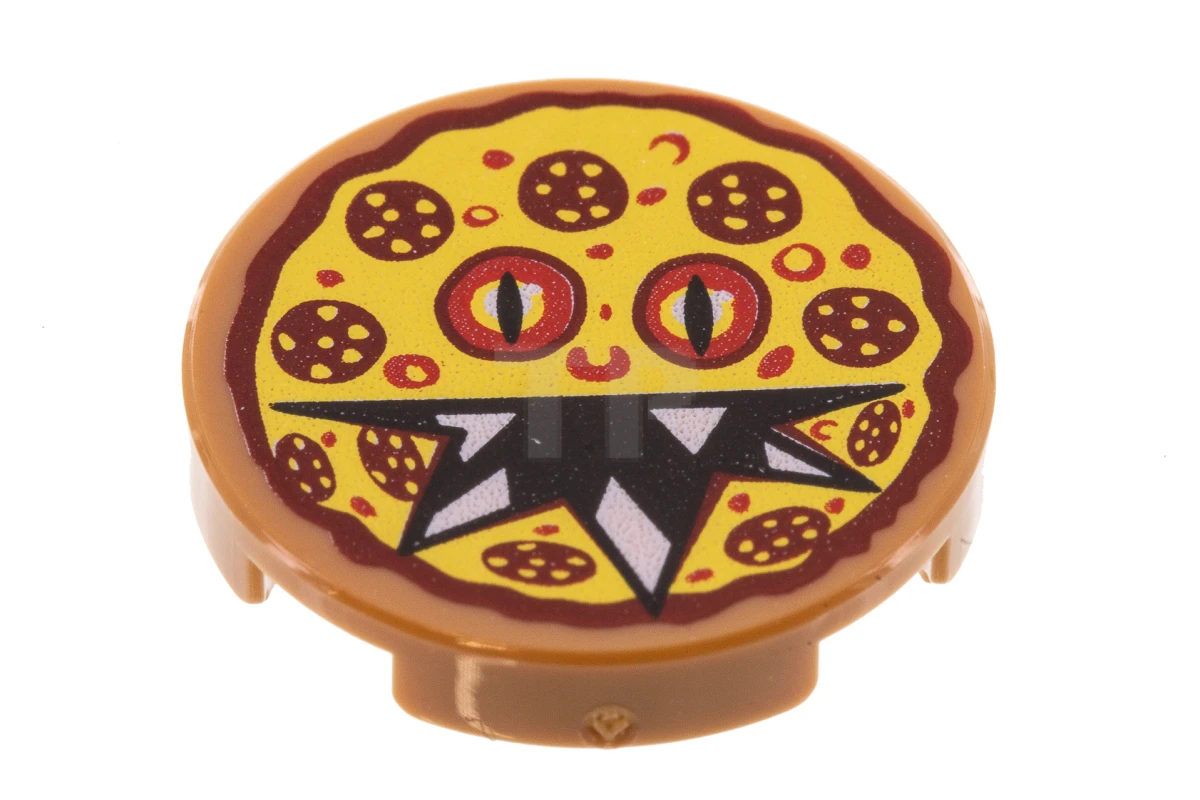 LEGO&reg; 6173696 - 14769pb163 - Tile 2 x 2 Round with Bottom O and Food Pattern