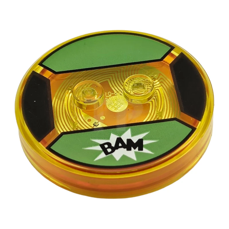 LEGO&reg; 6195046 - 18605c02pb29 - Dimensions Toy Tag 4 x 4 x 2/3 with 2 Studs for Buttercup #79 with 'BAM' Pattern