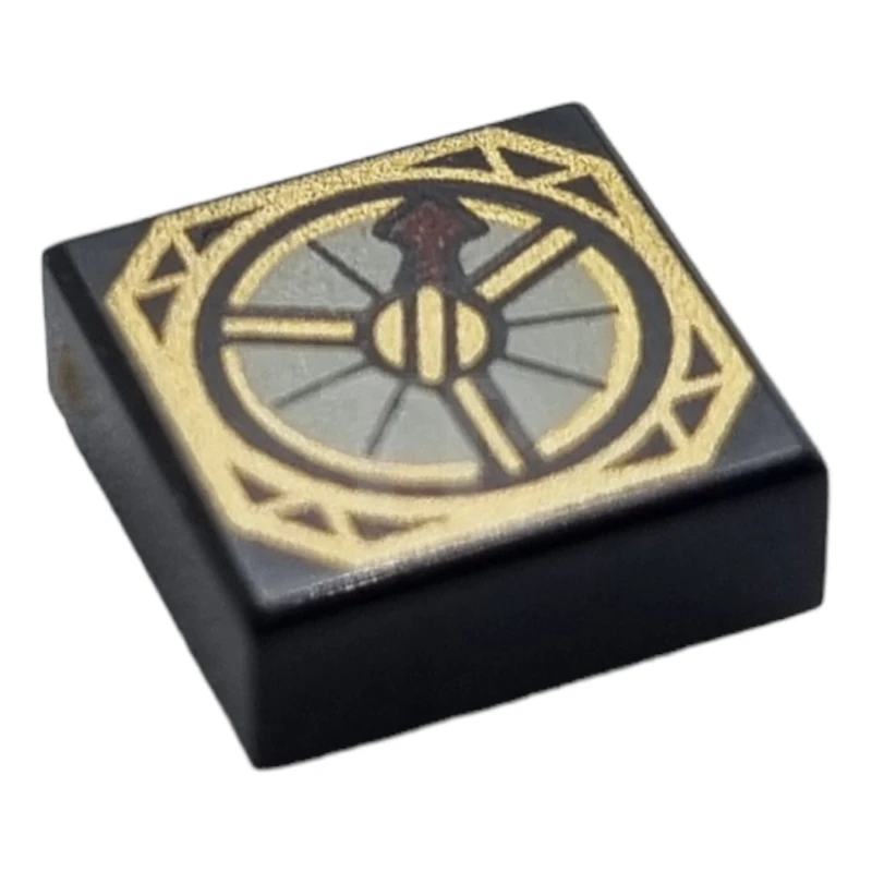 LEGO&reg; 6192801 - 3070pb117 - Piastrelle 1 x 1 con motivo a compasso