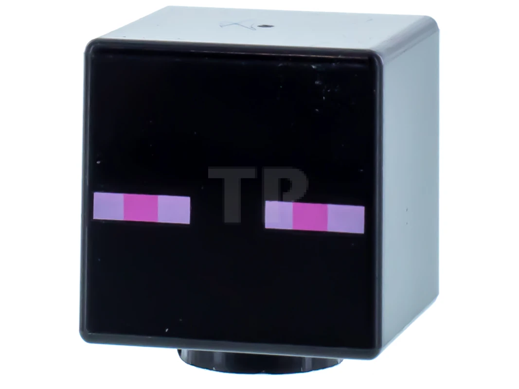LEGO&reg; 6162466 - 19729pb006 - Minifig, Head Modified Cube with Minecraft Enderman Face Pattern