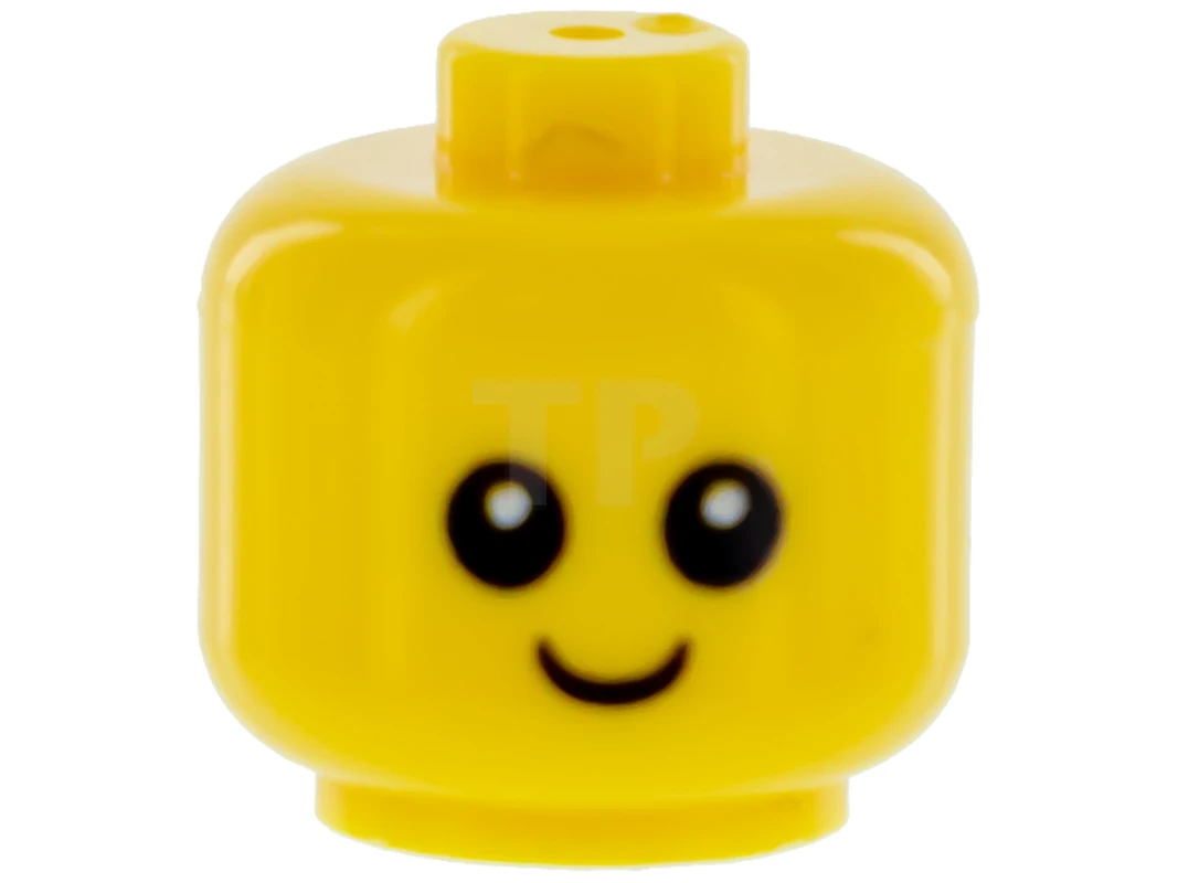LEGO&reg; 6204394 - 24581pb01 - Minifig, Baby / Toddler Head, Black Eyes, White Pupils and Smile Pattern
