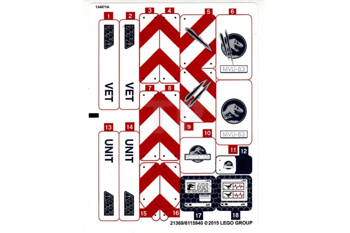 LEGO&reg;  - Sticker for Set 75917 (North American Version)