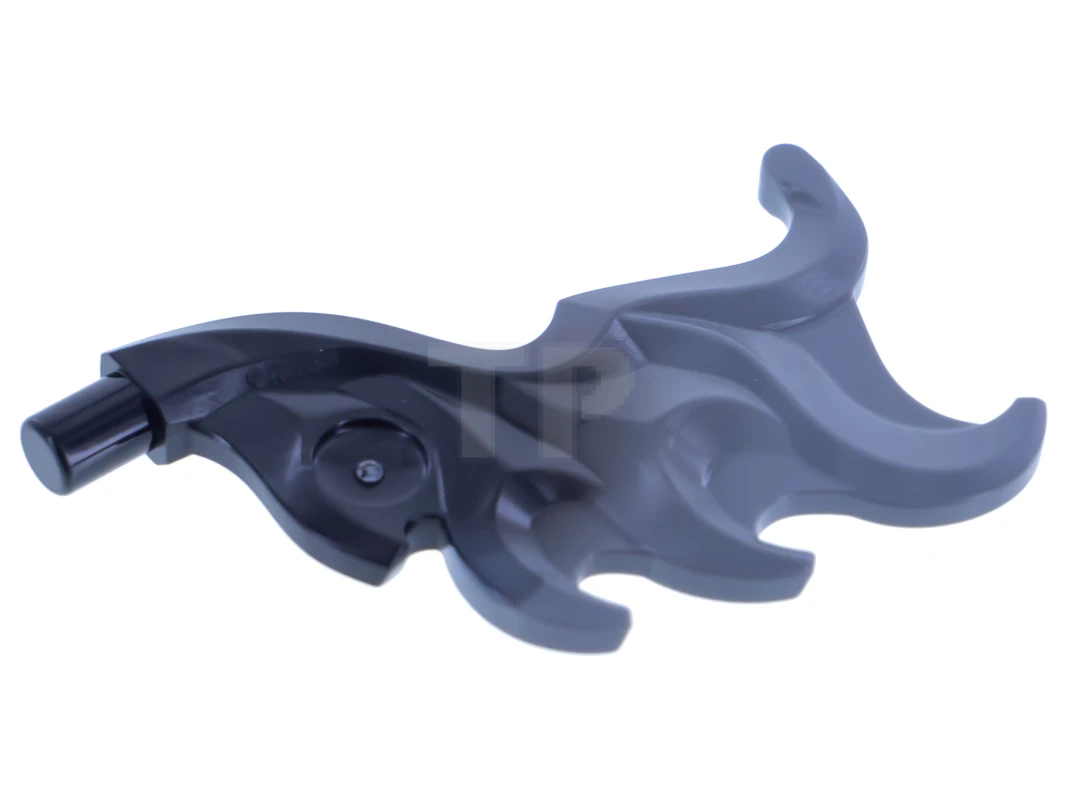 LEGO&reg; 6182781 - 18394pb03 - Onda arrotondata a forma di ala con barra (fiamma) con motivo marmorizzato grigio scuro bluastro