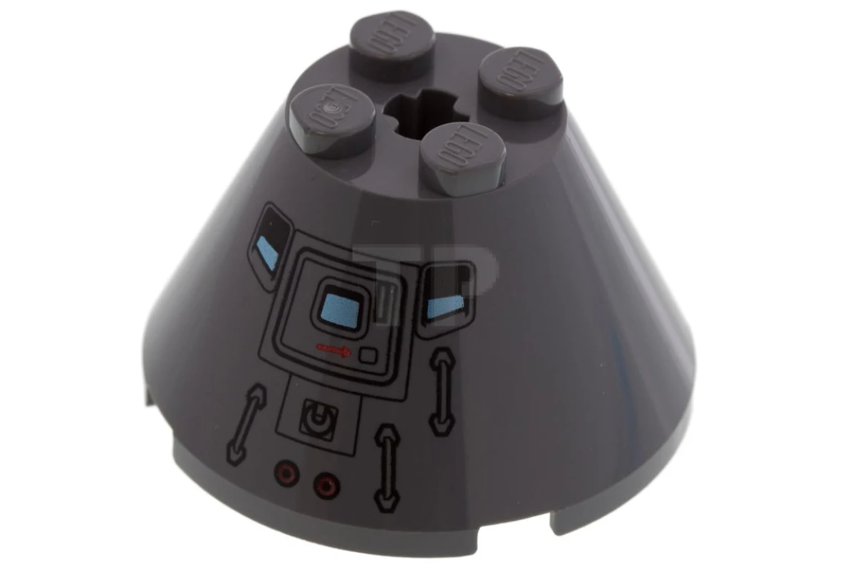 LEGO&reg; 6342717 - 3943bpb06 - Kegel 4 x 4 x 2 met asgat en luiken en handgrepen Patroon