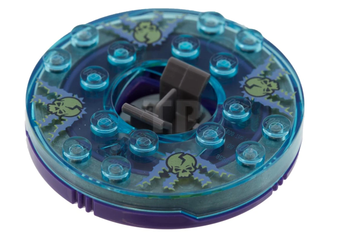 LEGO&reg; 4633935 - 92549c08pb01 - Drehscheibe 6 x 6 Runde Basis mit Trans-Light Blue Top und Glow In Dark Opaque Skulls on Light Blue Pattern (Ninjago Spinner)