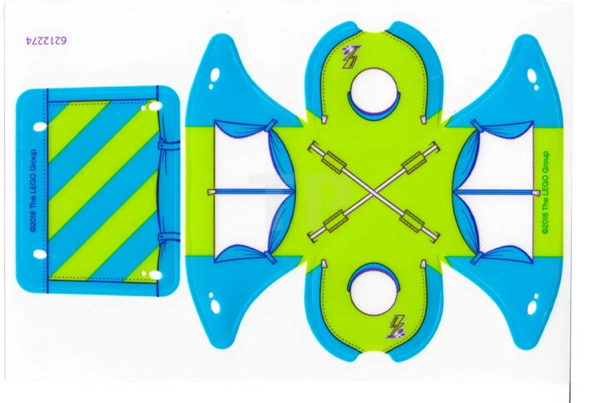 LEGO&reg; 6212274 - 41339pls01 - Carpa de Plástico con Diseño de Carpa y Toldo Azul y Lima (2 Piezas)