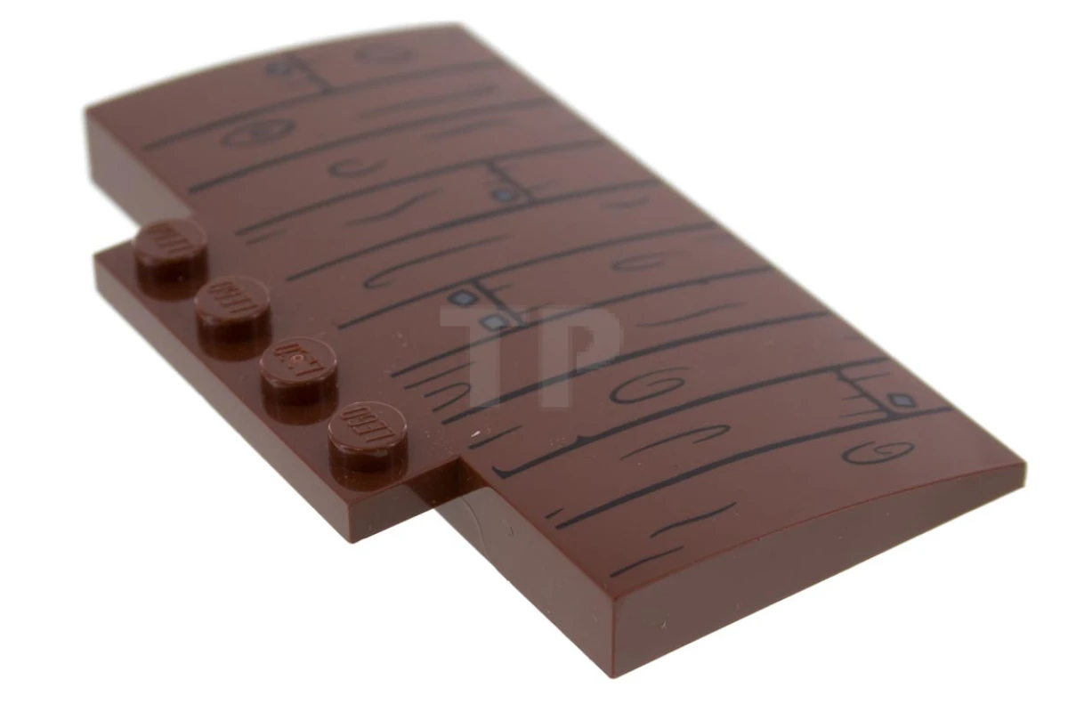 LEGO&reg; 6214201 - 15625pb021 - Pendiente, Curvado 5 x 8 x 2/3 con Patrón de Tablas y Clavos